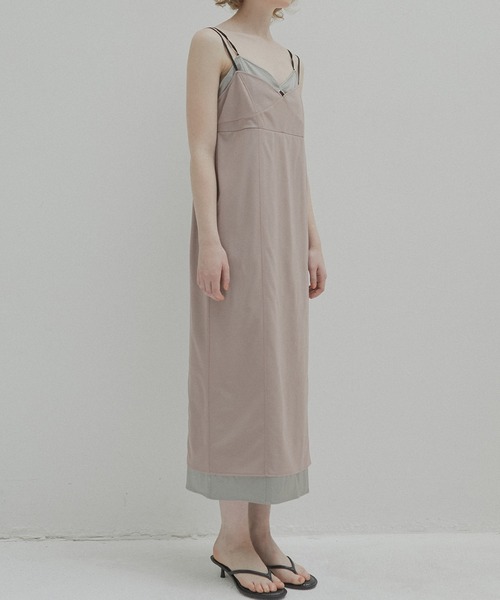 LE CIEL BLEU(ルシェルブルー)の「オーガンザ x サテンスリップドレス / Organza x Satin Slip Dress(ワンピース・レディース・ライトグレー/ライトブルー・38/36)」の7枚目の写真