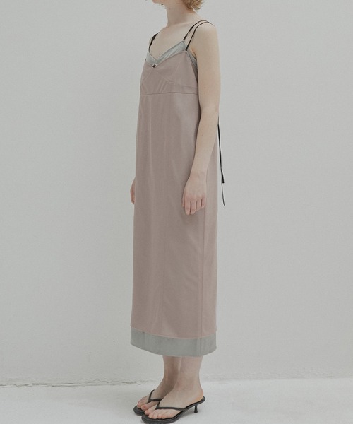 LE CIEL BLEU(ルシェルブルー)の「オーガンザ x サテンスリップドレス / Organza x Satin Slip Dress(ワンピース・レディース・ライトグレー/ライトブルー・38/36)」の6枚目の写真