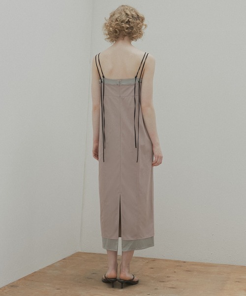 LE CIEL BLEU(ルシェルブルー)の「オーガンザ x サテンスリップドレス / Organza x Satin Slip Dress(ワンピース・レディース・ライトグレー/ライトブルー・38/36)」の4枚目の写真