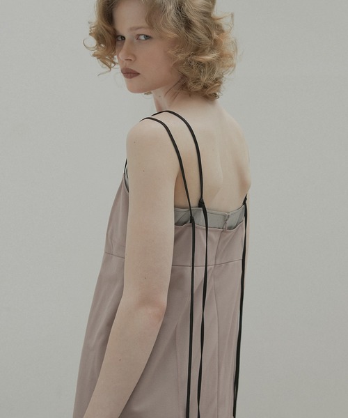 LE CIEL BLEU(ルシェルブルー)の「オーガンザ x サテンスリップドレス / Organza x Satin Slip Dress(ワンピース・レディース・ライトグレー/ライトブルー・38/36)」の3枚目の写真