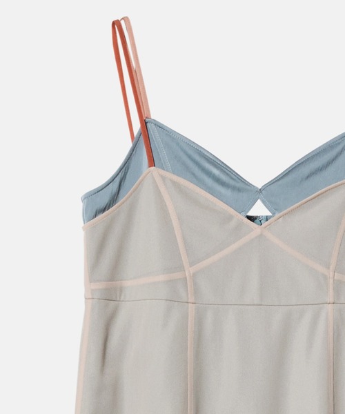 LE CIEL BLEU(ルシェルブルー)の「オーガンザ x サテンスリップドレス / Organza x Satin Slip Dress(ワンピース・レディース・ライトグレー/ライトブルー・38/36)」の12枚目の写真
