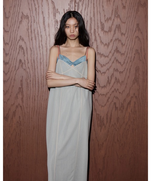 LE CIEL BLEU（ルシェルブルー）の「オーガンザ x サテンスリップドレス / Organza x Satin Slip Dress（ワンピース・レディース・ライトグレー/ライトブルー・38/36）」の15枚目の写真