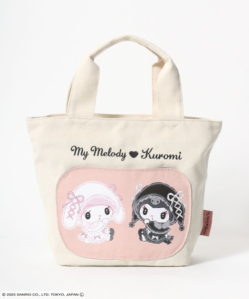 sanrio(サンリオ)の「sanrio(サンリオ)マイメロディ&クロミ周年モデル キャラクタープリント ダイカットポケットキャンバストートバッグ/ミニトート(トートバッグ・レディース・アイボリー/ブラック/ラベンダー/ピンク・FREE)」の6枚目の写真