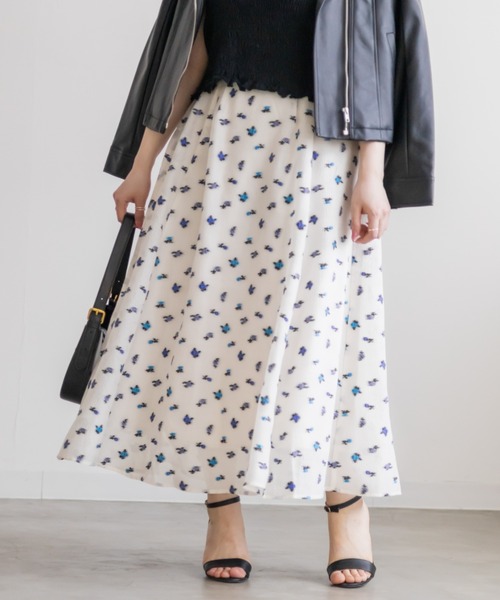 CLETTE(クレット)の「シアー花柄タックスカート(スカート・レディース・ブラック/オフホワイト・4L/3L/LL)」の22枚目の写真