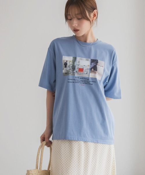 HusHusH(ハッシュアッシュ)の「HusHusH フォトプリントTシャツ(Tシャツ/カットソー・レディース・オフホワイト/ブルー/ブラック・M/L)」の18枚目の写真