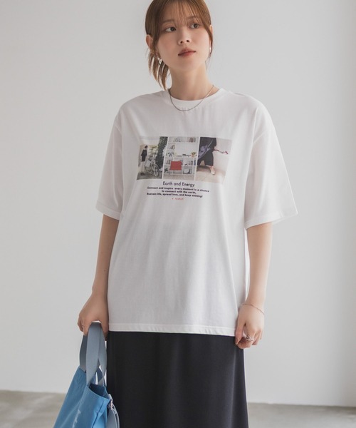 HusHusH(ハッシュアッシュ)の「HusHusH フォトプリントTシャツ(Tシャツ/カットソー・レディース・オフホワイト/ブルー/ブラック・M/L)」の7枚目の写真
