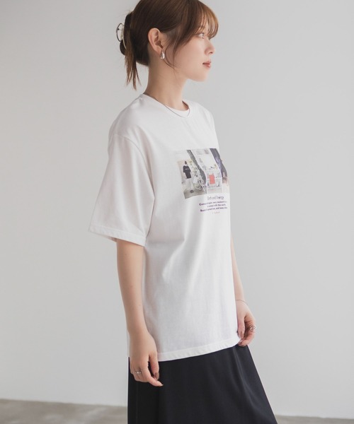 HusHusH(ハッシュアッシュ)の「HusHusH フォトプリントTシャツ(Tシャツ/カットソー・レディース・オフホワイト/ブルー/ブラック・M/L)」の8枚目の写真
