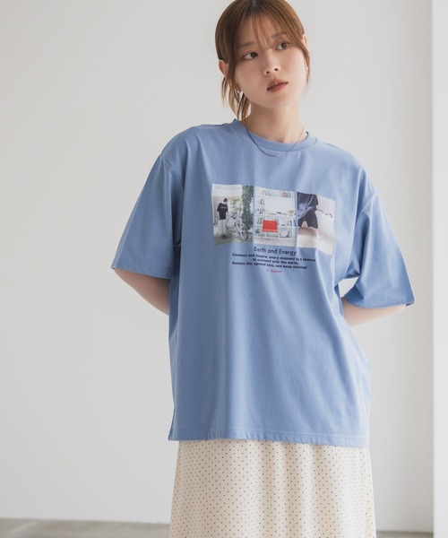 HusHusH(ハッシュアッシュ)の「HusHusH フォトプリントTシャツ(Tシャツ/カットソー・レディース・オフホワイト/ブルー/ブラック・M/L)」の16枚目の写真