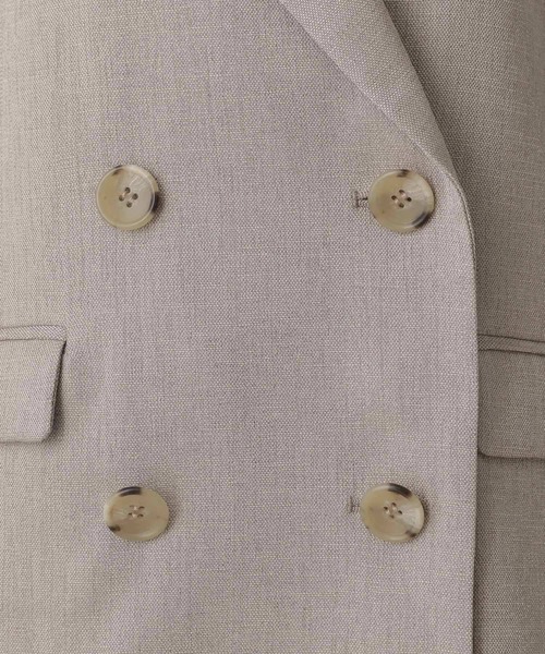 GLOBAL WORK（グローバルワーク）の「MATINEE LINE/リネンライクWジャケット半袖/495637（テーラードジャケット・レディース・ブラウン/ブラック/アイボリー・SMALL/MEDIUM/LARGE）」の4枚目の写真
