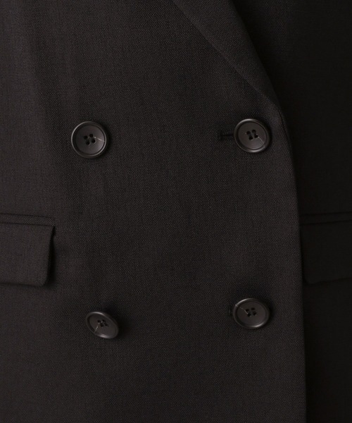 GLOBAL WORK（グローバルワーク）の「MATINEE LINE/リネンライクWジャケット半袖/495637（テーラードジャケット・レディース・ブラウン/ブラック/アイボリー・SMALL/MEDIUM/LARGE）」の5枚目の写真