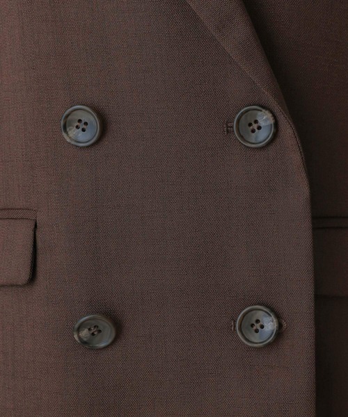 GLOBAL WORK（グローバルワーク）の「MATINEE LINE/リネンライクWジャケット半袖/495637（テーラードジャケット・レディース・ブラウン/ブラック/アイボリー・SMALL/MEDIUM/LARGE）」の6枚目の写真