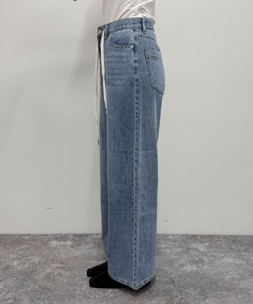 fredy emue（フレディエミュ）の「ドロストセミワイドデニムパンツ（デニムパンツ・レディース・ブルー/サックスブルー・36/38）」の5枚目の写真