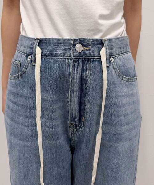 fredy emue（フレディエミュ）の「ドロストセミワイドデニムパンツ（デニムパンツ・レディース・ブルー/サックスブルー・36/38）」の9枚目の写真