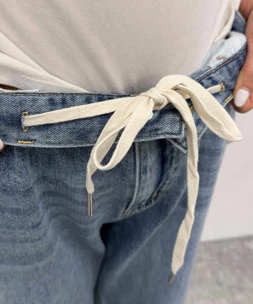fredy emue（フレディエミュ）の「ドロストセミワイドデニムパンツ（デニムパンツ・レディース・ブルー/サックスブルー・36/38）」の12枚目の写真