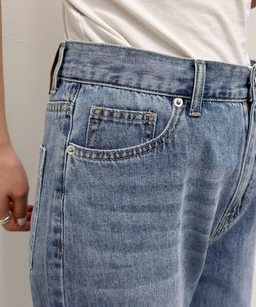 fredy emue（フレディエミュ）の「ドロストセミワイドデニムパンツ（デニムパンツ・レディース・ブルー/サックスブルー・36/38）」の13枚目の写真