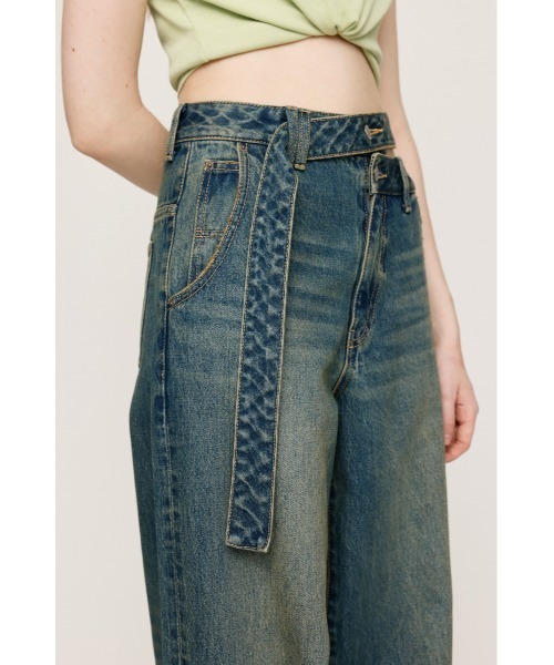 ダブル ホール ベルト ストレート パンツ【美品】 セール】DOUBLE HOLE BELT STRAIGHT PT ダブル ホール ベルト