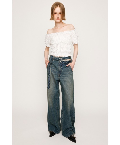 SLY DOUBLE HOLE BELT STRAIGHT PT デニムパンツ SLY | DOUBLE HOLE BELT STRAIGHT パンツ (ストレート ) |SHEL