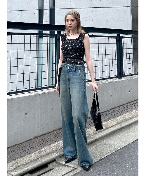 ダブル ホール ベルト ストレート パンツ【美品】 セール】DOUBLE HOLE BELT STRAIGHT PT ダブル ホール ベルト