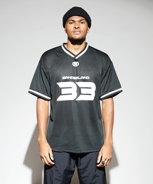 BASIS（ベイシス）の「SANDER LAND ドライアスレチック ルーズ ゲームTシャツ（Tシャツ/カットソー）」