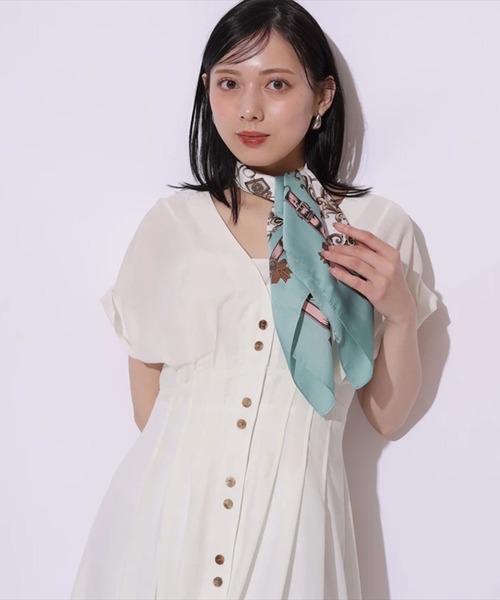 Mystrada（マイストラーダ）の「ゆるタックリネンワンピース（ワンピース・レディース・ブラック/ブラウン/ホワイト/ピンク/ドット・34/36/38）」の15枚目の写真