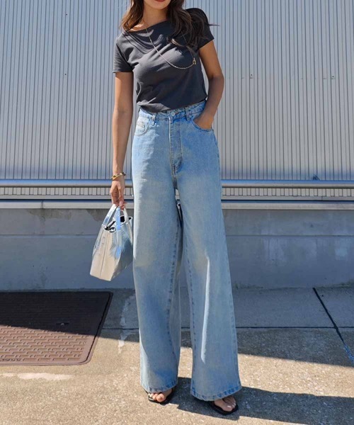 esutoreja（エストレジャ）の「バックカットアウトデニム（デニムパンツ・レディース・ライトブルー/ブラック・S/M）」の8枚目の写真