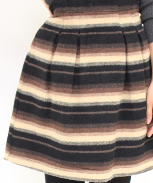 mystic（ミスティック）の「【mystic】マルチボーダーコクーンスカート（スカート・レディース・ブラック/ブラウン/オレンジ・FREE）」の10枚目の写真