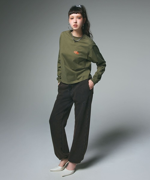 X-girl(エックスガール)の「DUSTY SWEAT PANTS(スウェットパンツ・レディース・ブラック/ピンク/グリーン・S/M)」の17枚目の写真