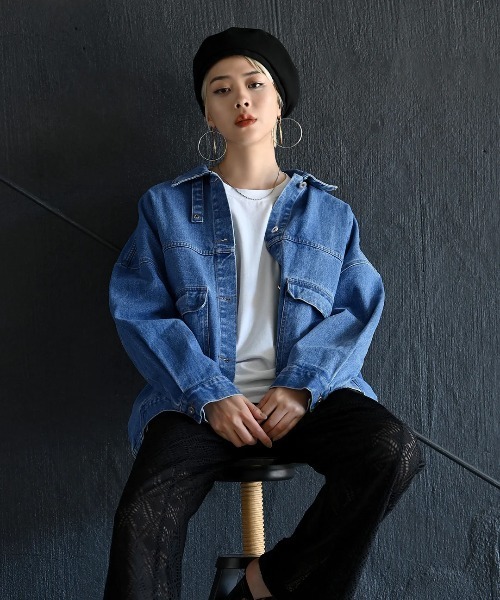 2WAY] UNISEX ビッグシルエットデニムジャケット（デニム
