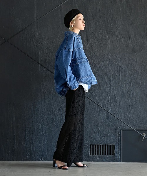2WAY] UNISEX ビッグシルエットデニムジャケット（デニム