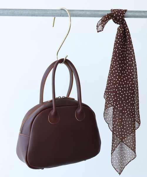 bulle de savon(ビュルデサボン)の「△leather daikei bag(ハンドバッグ・レディース・ブラック/ダークブラウン・FREE)」の2枚目の写真