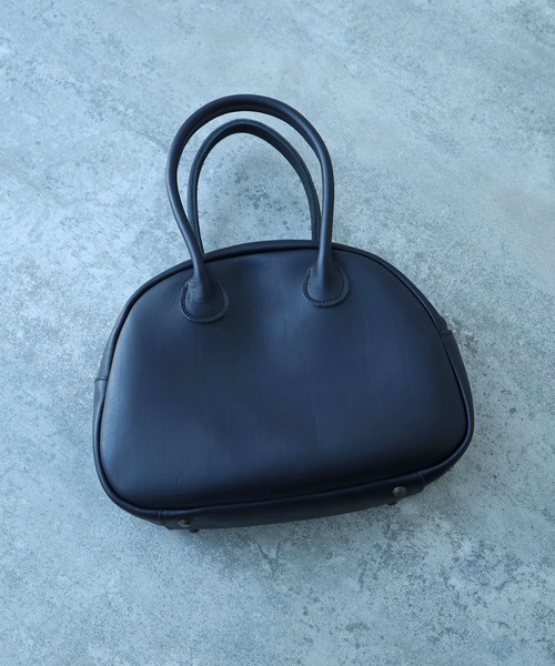 bulle de savon(ビュルデサボン)の「△leather daikei bag(ハンドバッグ・レディース・ブラック/ダークブラウン・FREE)」の4枚目の写真