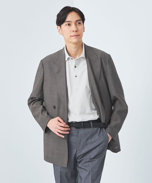 green label relaxing（グリーンレーベルリラクシング）の「DUADRY CLEAN バーズアイ カッタウェイ ポロシャツ -吸水速乾・抗菌-（ポロシャツ・メンズ・ライトグレー/ネイビー/ブラック/ブラウン系/ライトブルー・M/L/XXL/XL/S）」の10枚目の写真