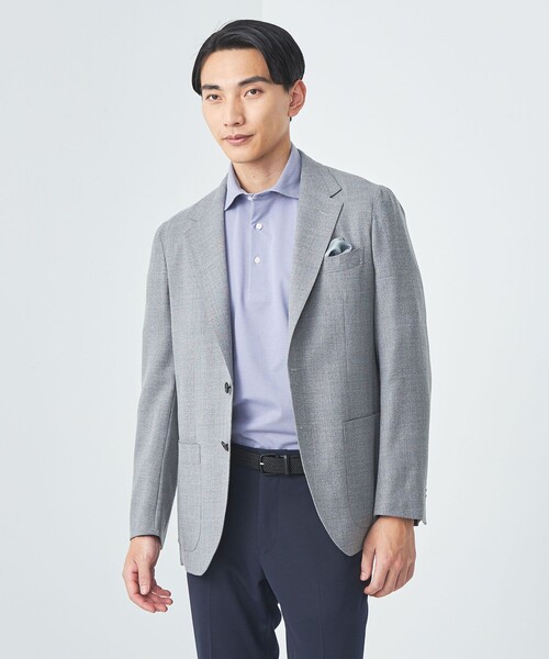 green label relaxing（グリーンレーベルリラクシング）の「DUADRY CLEAN バーズアイ カッタウェイ ポロシャツ -吸水速乾・抗菌-（ポロシャツ・メンズ・ライトグレー/ネイビー/ブラック/ブラウン系/ライトブルー・M/L/XXL/XL/S）」の19枚目の写真