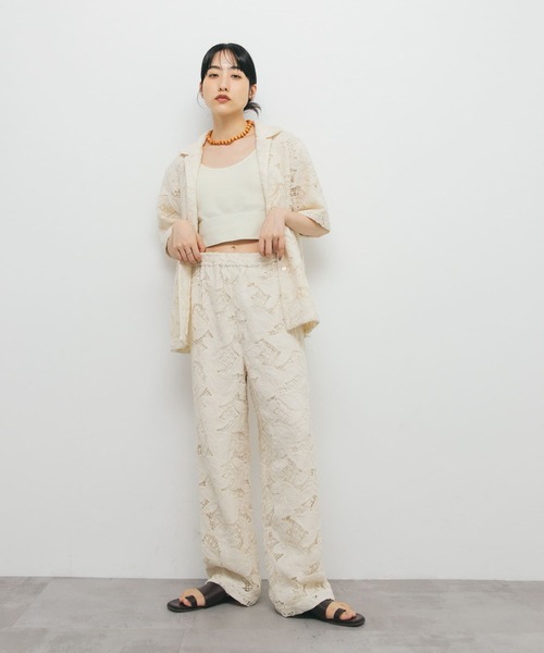 KBF（ケイビーエフ）の「ケミカルレースBIGシャツ（シャツ/ブラウス・レディース・ブラウン/アイボリー・ONE）」の8枚目の写真