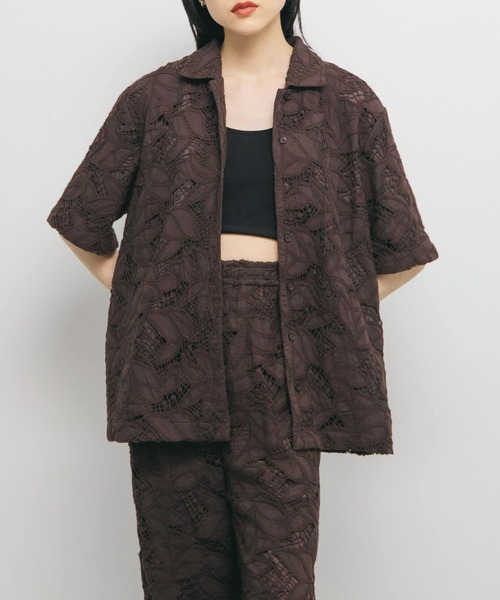 KBF（ケイビーエフ）の「ケミカルレースBIGシャツ（シャツ/ブラウス・レディース・ブラウン/アイボリー・ONE）」の12枚目の写真