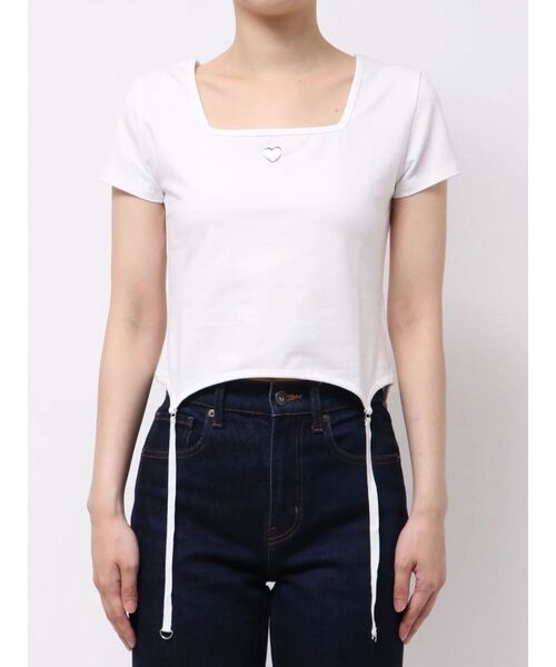 EMODA（エモダ）の「スクエアネックギャザートップ（Tシャツ/カットソー・レディース・ホワイト/グレー/ブラック・FREE）」の10枚目の写真