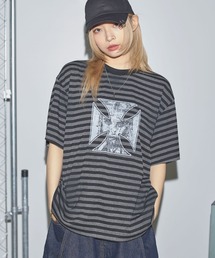 MSG（エムエスジー）の「オーバーサイズグラフィックボーダー半袖Tシャツ【UNISEX】（Tシャツ/カットソー）」