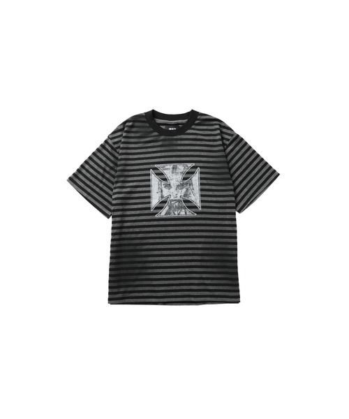 MSG(エムエスジー)の「オーバーサイズグラフィックボーダー半袖Tシャツ【UNISEX】(Tシャツ/カットソー・メンズ・ブラック/ネイビー・S/M/L)」の16枚目の写真