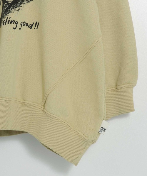 MAKE YOUR DAY（メイクユアデイ）の「ゆるアインシュタイン裏毛フーディ■80～140cm（パーカー・キッズ・イエロー/ワインレッド・140/130/80/110/100/90/120）」の14枚目の写真