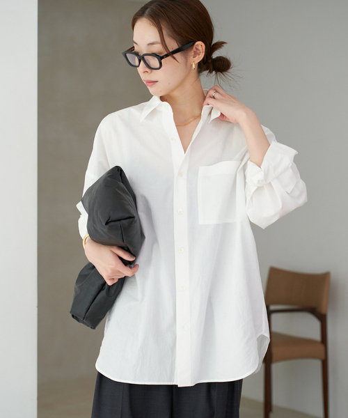 plage(プラージュ)の「COTTON LOOSE シャツ(シャツ/ブラウス・レディース・サックスブルー/ホワイト・FREE)」の9枚目の写真