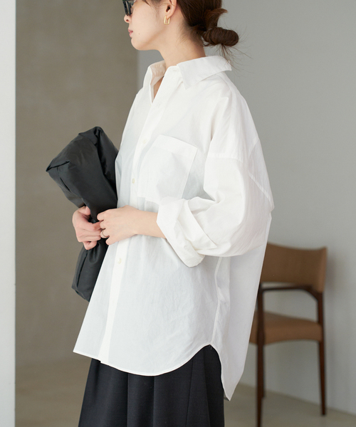 plage(プラージュ)の「COTTON LOOSE シャツ(シャツ/ブラウス・レディース・サックスブルー/ホワイト・FREE)」の10枚目の写真