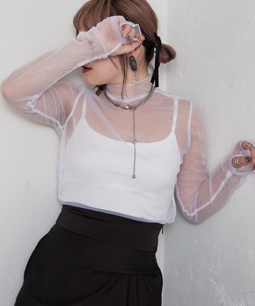 Mavie..7（メヴィセットゥ）の「【Mavie..7】アソートシアートップス（Tシャツ/カットソー・レディース・ブラック/オフホワイト/その他2/その他1・FREE）」の5枚目の写真