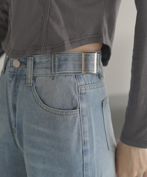 Clum(クルム)の「2Way Vintage make fake layered denim pants / 2Wayヴィンテージメイクフェイクレイヤードデニムパンツ(デニムパンツ・レディース・ブルー・SMALL/MEDIUM/LARGE)」の14枚目の写真