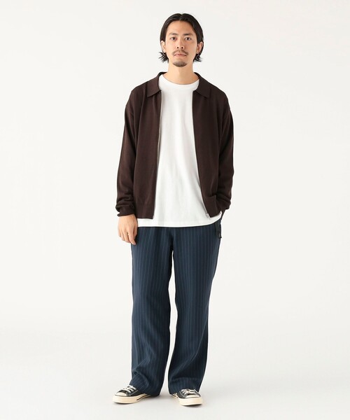 B:MING by BEAMS（ビーミングバイビームス）の「12ゲージ ジップ ポロ カーディガン（ニット/セーター・メンズ・ブラウン/ネイビー・L/M/S/XL）」の3枚目の写真