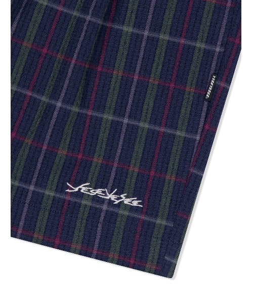 YESEYESEE(イエスアイシー)の「Crinkled Fabric Check Shorts(その他パンツ・メンズ・ブルー/ブラック・S/M/L/XL)」の10枚目の写真