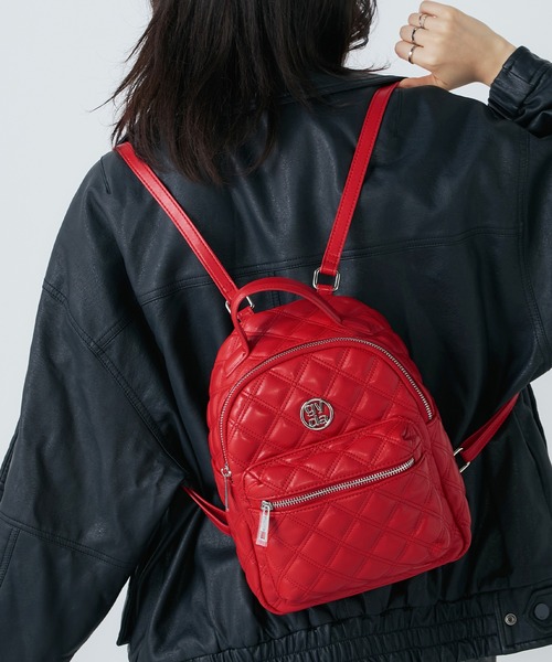 GYDA(ジェイダ)の「GYDA(ジェイダ)ミニリュック GY-B355 ダブルキルティング(バックパック/リュック・レディース・アイボリー/ブラック/レッド・FREE)」の1枚目の写真