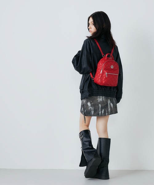 GYDA(ジェイダ)の「GYDA(ジェイダ)ミニリュック GY-B355 ダブルキルティング(バックパック/リュック・レディース・アイボリー/ブラック/レッド・FREE)」の17枚目の写真