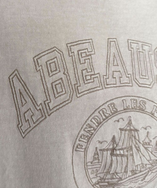 fredy emue（フレディエミュ）の「ピグメント刺繍クロップドTシャツ（Tシャツ/カットソー・レディース・チャコールグレー/ベージュ/ピンク・38）」の20枚目の写真