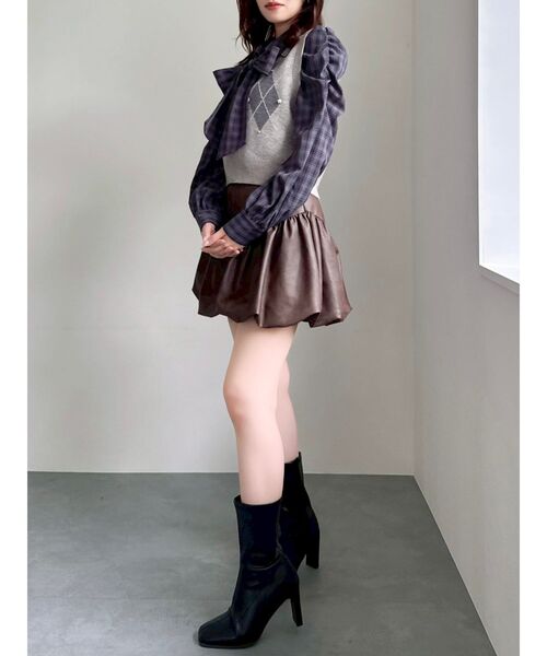 dazzlin（ダズリン）の「アーガイルニットトップス（ニット/セーター・レディース・レッド/キャメル/ネイビー/パープル/グレー・FREE）」の22枚目の写真