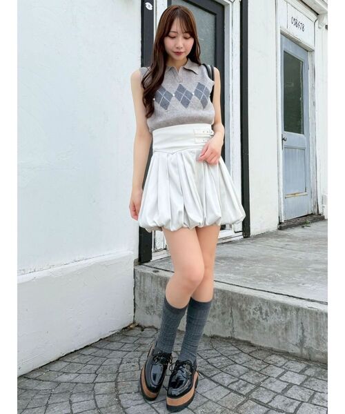 dazzlin（ダズリン）の「アーガイルニットトップス（ニット/セーター・レディース・レッド/キャメル/ネイビー/パープル/グレー・FREE）」の13枚目の写真